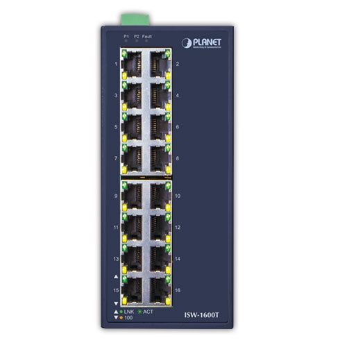 Planet Industrial 16-Port 10/100TX Fast Ethernet Switch