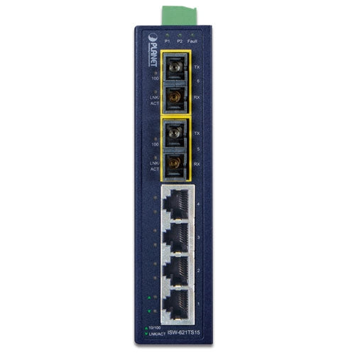 Planet 4-Port copper + 2-Port 100Base-FX Industrial Ethernet Switch