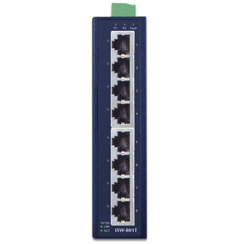 Planet ISW-801T IP30 8-Port Industrial Fast Ethernet Switch