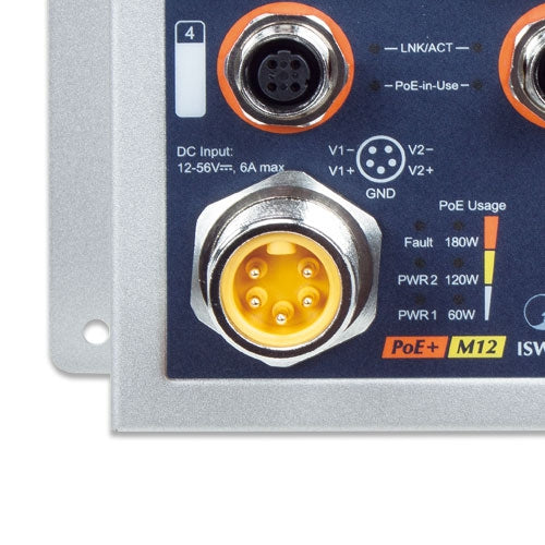 Planet ISW-808PT-M12A Industrial 8-Port 10/100TX M12 802.3at PoE+ Switch