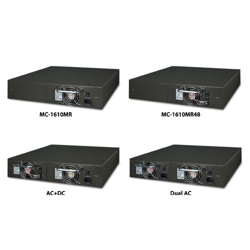 Planet 19″ 2U 16-Slot Managed Media Converter Chassis with Optional Redundant Power