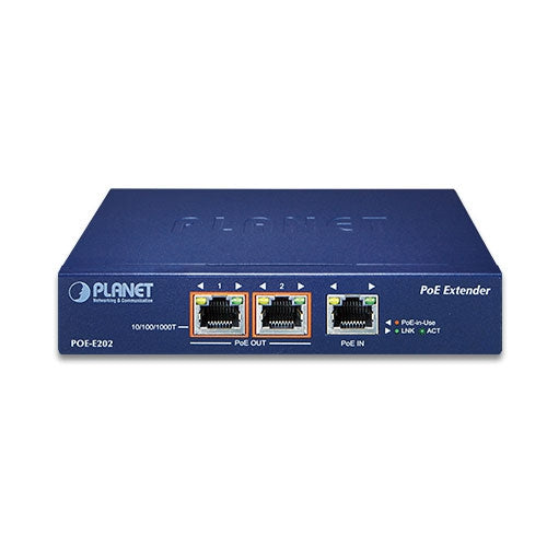 Planet 1-Port 802.3at PoE+ to 2-Port 802.3af/at Gigabit PoE Extender