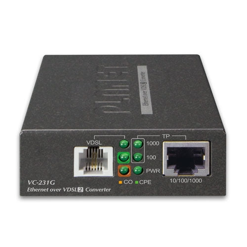 Planet VC-231G 1-Port 10/100/1000T Ethernet to VDSL2 Converter/Bridge (30a profile w/ G.vectoring, RJ11)