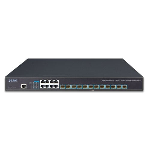 Planet XGS-6350-12X8TR Layer 3 12-Port 10G SFP+ + 8-Port 10/100/1000T Managed Gigabit Switch with Dual 100~240V AC Redundant Power
