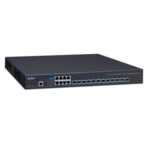 Planet XGS-6350-12X8TR Layer 3 12-Port 10G SFP+ + 8-Port 10/100/1000T Managed Gigabit Switch with Dual 100~240V AC Redundant Power