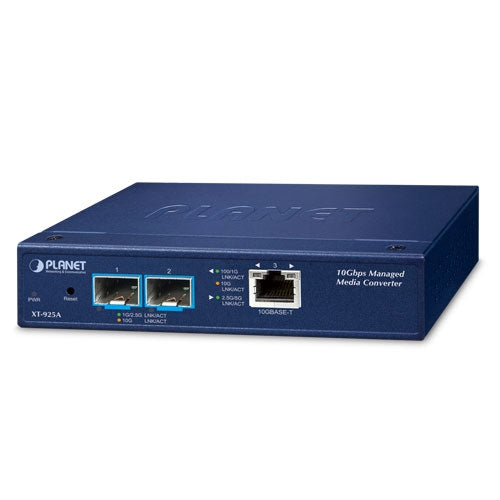 Planet 1-Port 10G/5G/2.5G/1G + 2-Port 10G SFP+ Managed Media Converter