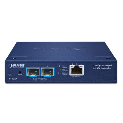 Planet 1-Port 10G/5G/2.5G/1G + 2-Port 10G SFP+ Managed Media Converter
