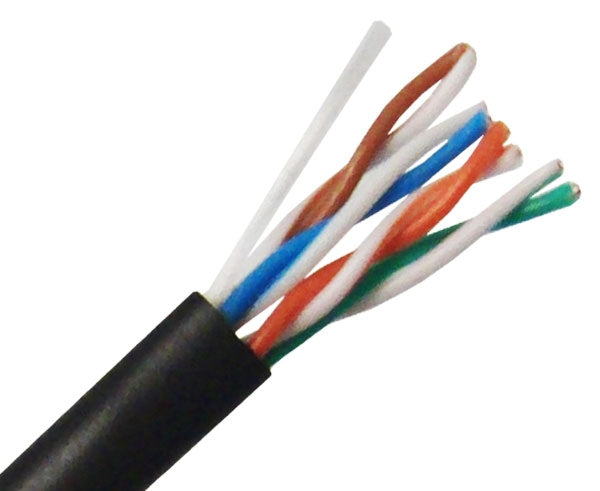 CAT5E Indoor/Outdoor Bulk Ethernet Cable, Solid Copper UTP CMX/CMR, 24 AWG 1000FT