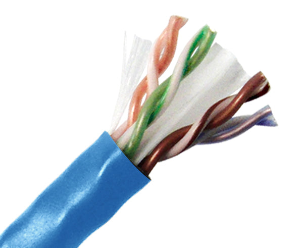 CAT6 Plenum Bulk Ethernet Cable, CMP, Solid Copper UTP, 23 AWG 1000FT -Blue