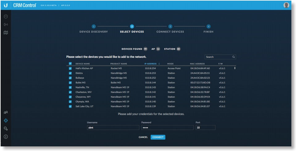 Ubiquiti CRM-P Device Discovery
