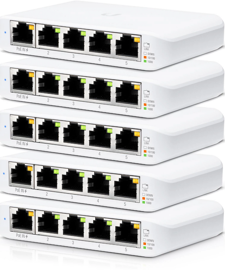 Ubiquiti USW Flex Mini 5-Port managed Gigabit Ethernet switch 5-Pack