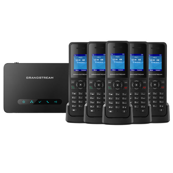 Grandstream Networks DP750 pairs with up to 5 of Grandstream’s DP720 DECT handsets
