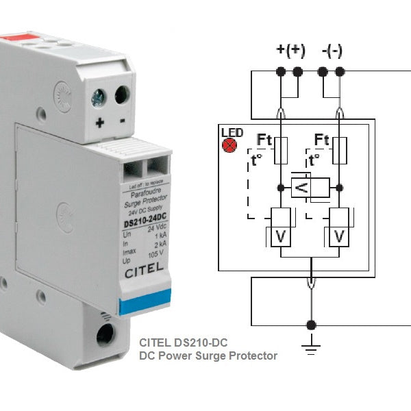 Citel DS210-12DC DC Power Supply Surge Protector, 12V