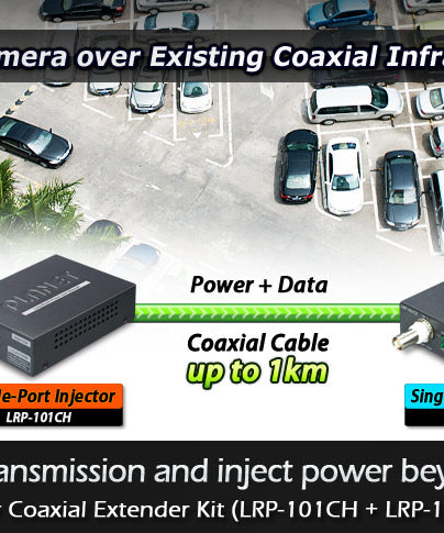 Planet LRP-101C-KIT Convenient PoE over Coaxial Extender in Harsh Environment