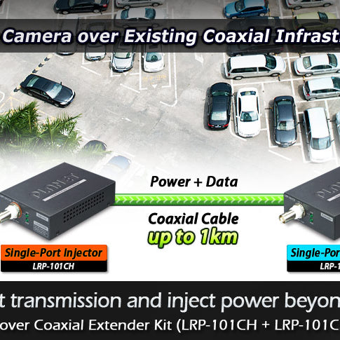 Planet LRP-101C-KIT Convenient PoE over Coaxial Extender in Harsh Environment