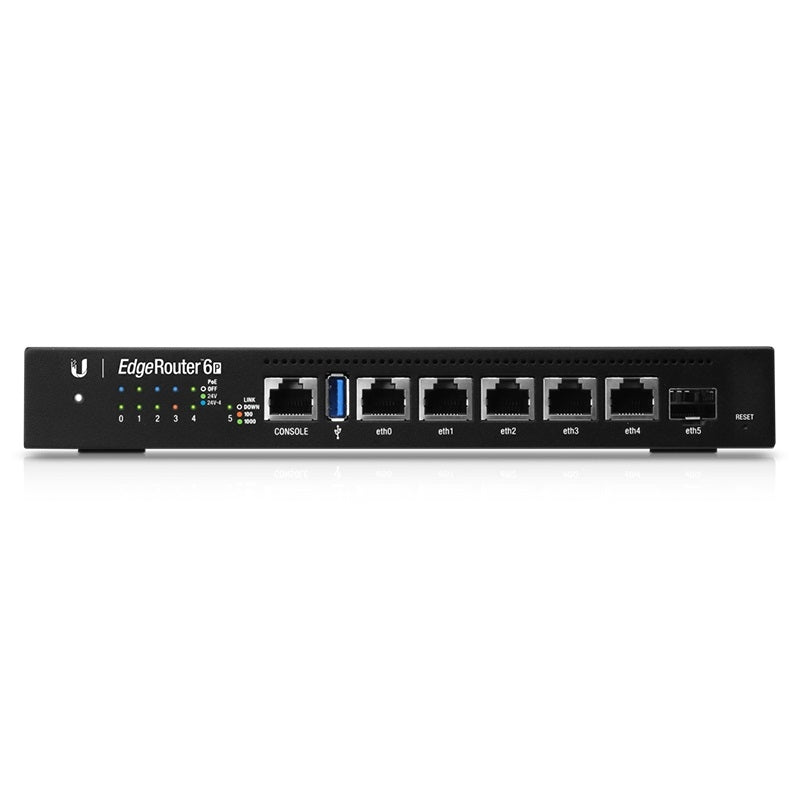 Ubiquiti ER-6P EdgeRouter 6-Port with 24V PoE Out, Gigabit Throughput, SFP Cage