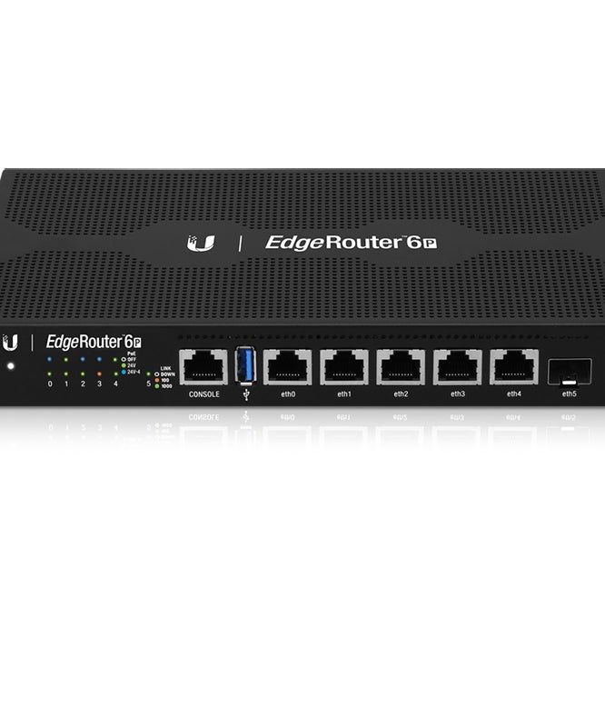 Ubiquiti ER-6P EdgeRouter 6-Port with 24V PoE Out, Gigabit Throughput, SFP Cage