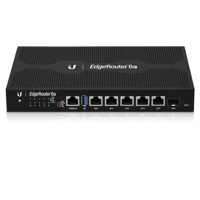 Ubiquiti ER-6P EdgeRouter 6-Port with 24V PoE Out, Gigabit Throughput, SFP Cage