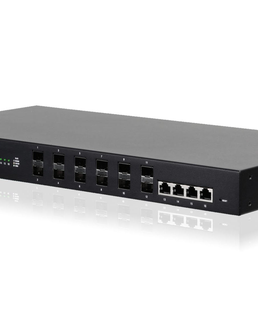 Ubiquiti ES-12F EdgeSwitch Managed Gigabit Fiber Switch, 12-Port SFP + 4-Port Gigabit RJ45