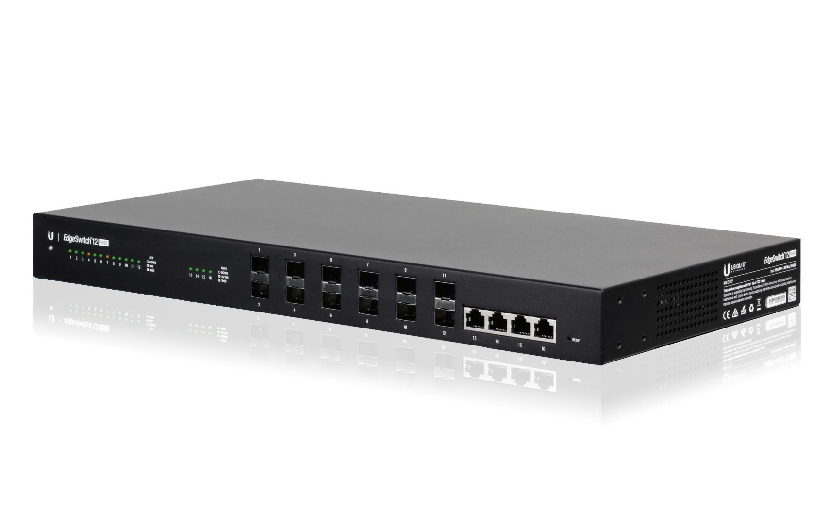 Ubiquiti ES-12F EdgeSwitch Managed Gigabit Fiber Switch, 12-Port SFP + 4-Port Gigabit RJ45