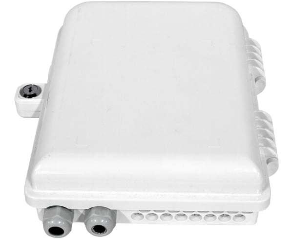 Wall Mount Fiber Distribution Unit, Plastic, 16 SC Connections, 24 Splices, Outdoor, IP-65 Rated