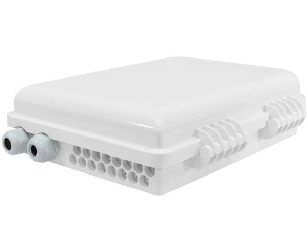 Wall Mount Fiber Distribution Unit, Plastic, 16 SC Connections, 24 Splices, Outdoor, IP-65 Rated