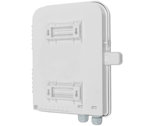 Wall Mount Fiber Distribution Unit, Plastic, 16 SC Connections, 24 Splices, Outdoor, IP-65 Rated