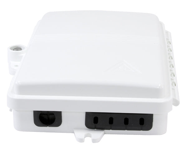 Wall Mount Fiber Distribution Unit, 4 SC Connections and 8 Splices, Outdoor IP-66 Rated, Plastic