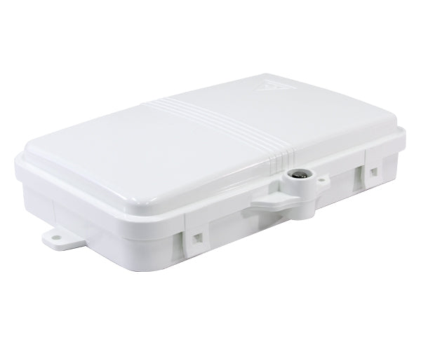 Wall Mount Fiber Distribution Unit, 4 SC Connections and 8 Splices, Outdoor IP-66 Rated, Plastic