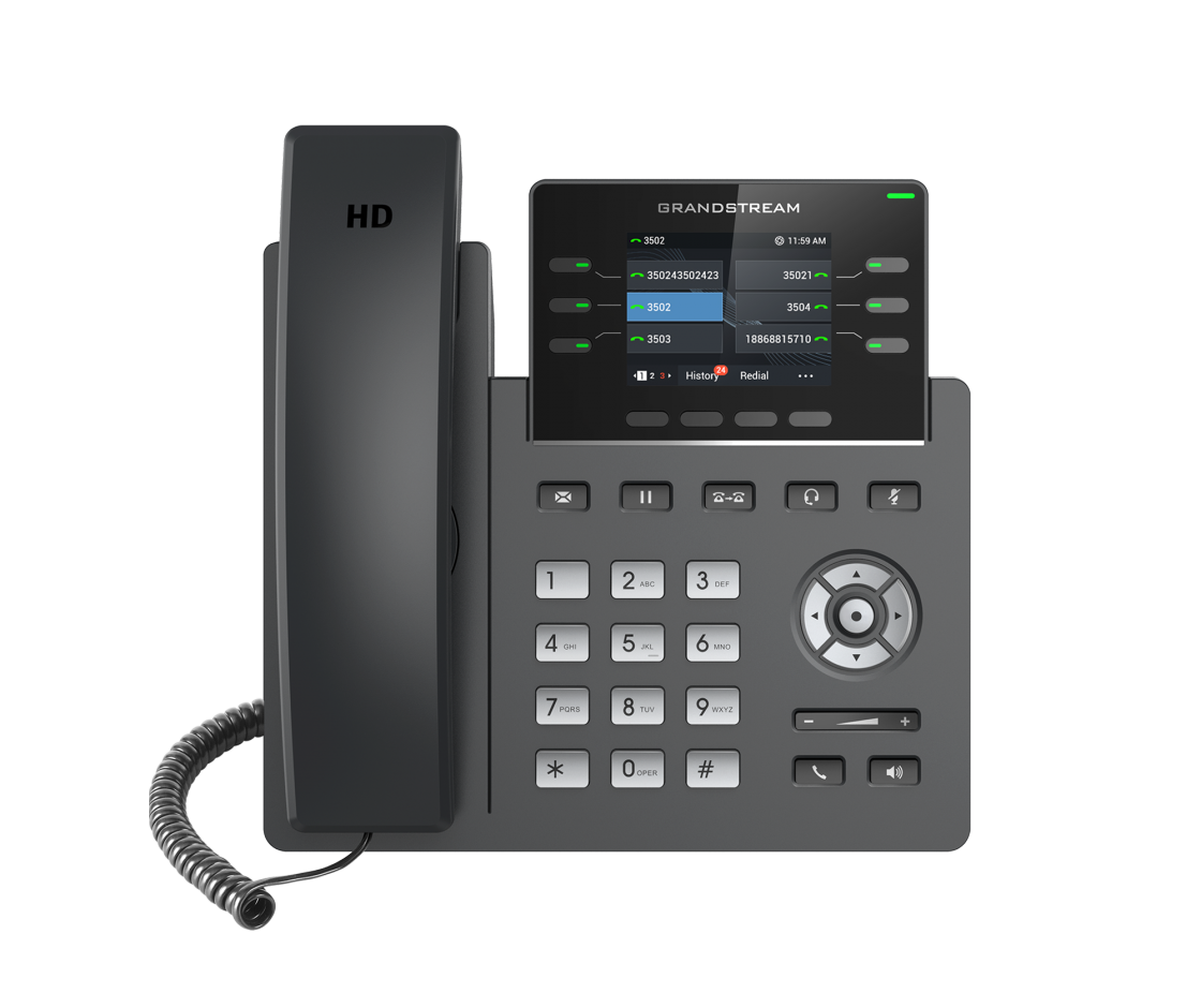 Grandstream Networks GRP2613 6 Lines, 3 SIP Accounts, 2.8 in screen