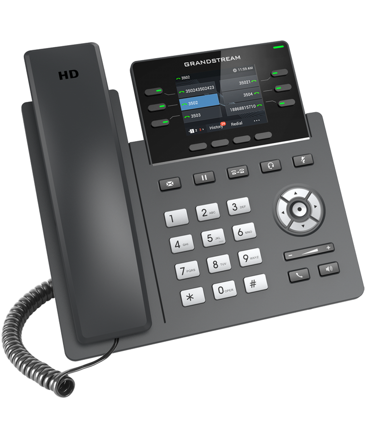 Grandstream Networks GRP2613 6 Lines, 3 SIP Accounts, 2.8 in screen