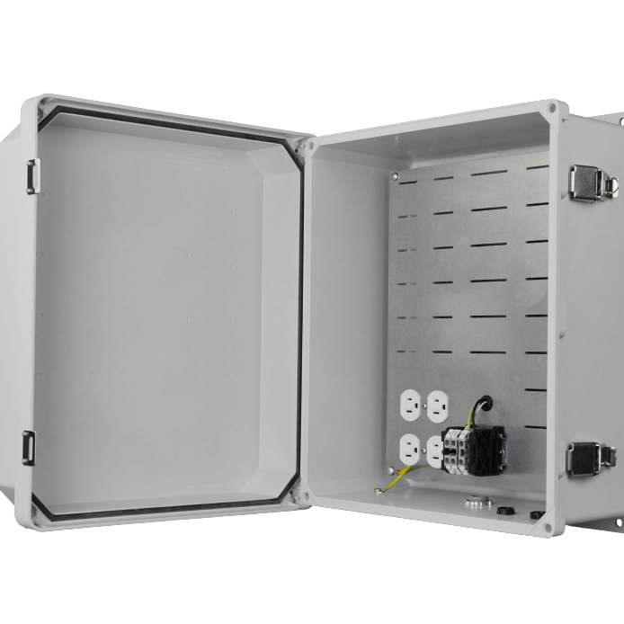 HW-N18-1- 18x16x8 FRP Nema Universal Mounting Enclosure, 120VAC Outlets