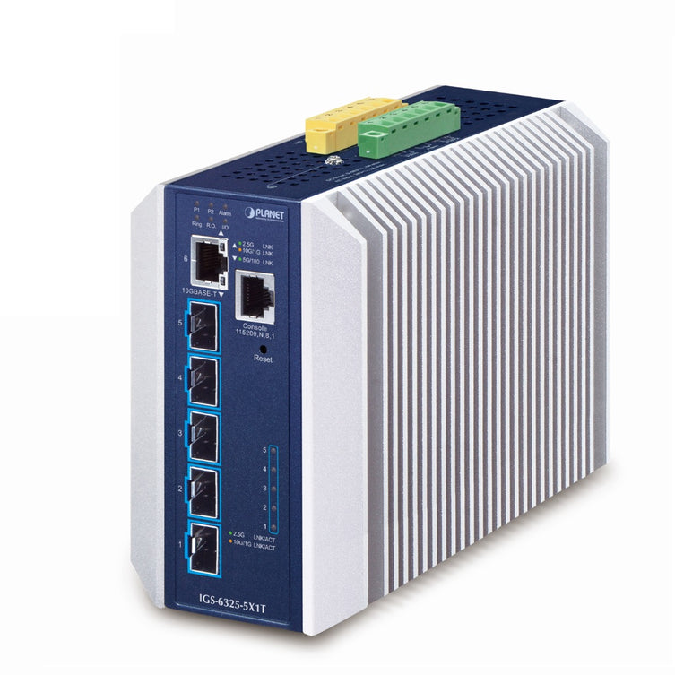 Planet Industrial Layer 3 5-Port 10GBASE-X SFP+ + 1-Port 10GBASE-T Managed Ethernet Switch