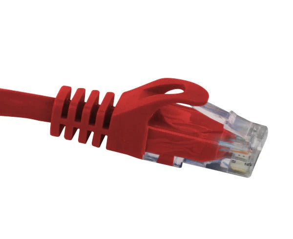 CAT6 Ethernet Patch Cable, Snagless Molded Boot Red