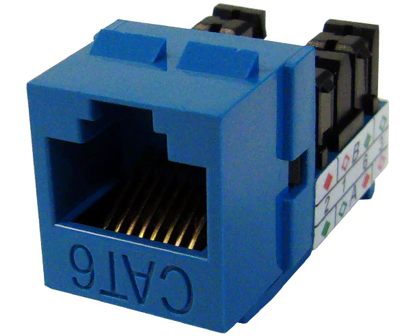 CAT6 RJ45 Punch Down Keystone Jack, Unshielded MIG+, High Density-Blue