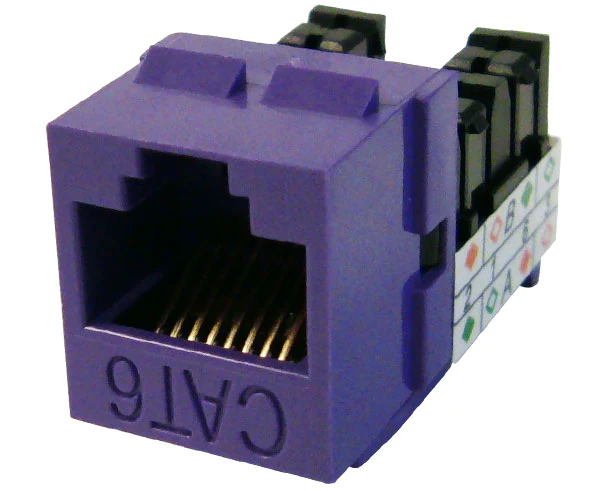 CAT6 RJ45 Punch Down Keystone Jack, Unshielded MIG+, High Density-Purple