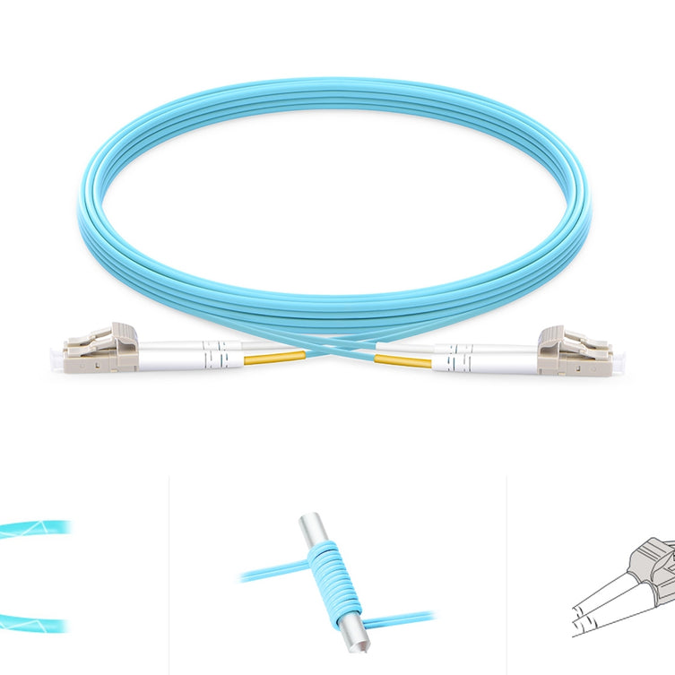 LC UPC to LC UPC Duplex OM3 Multimode PVC (OFNR) 2.0mm Fiber Optic Patch Cable 15m (49ft)