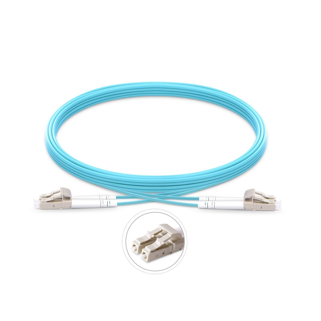 LC UPC to LC UPC Duplex OM3 Multimode PVC (OFNR) 2.0mm Fiber Optic Patch Cable 15m (49ft)