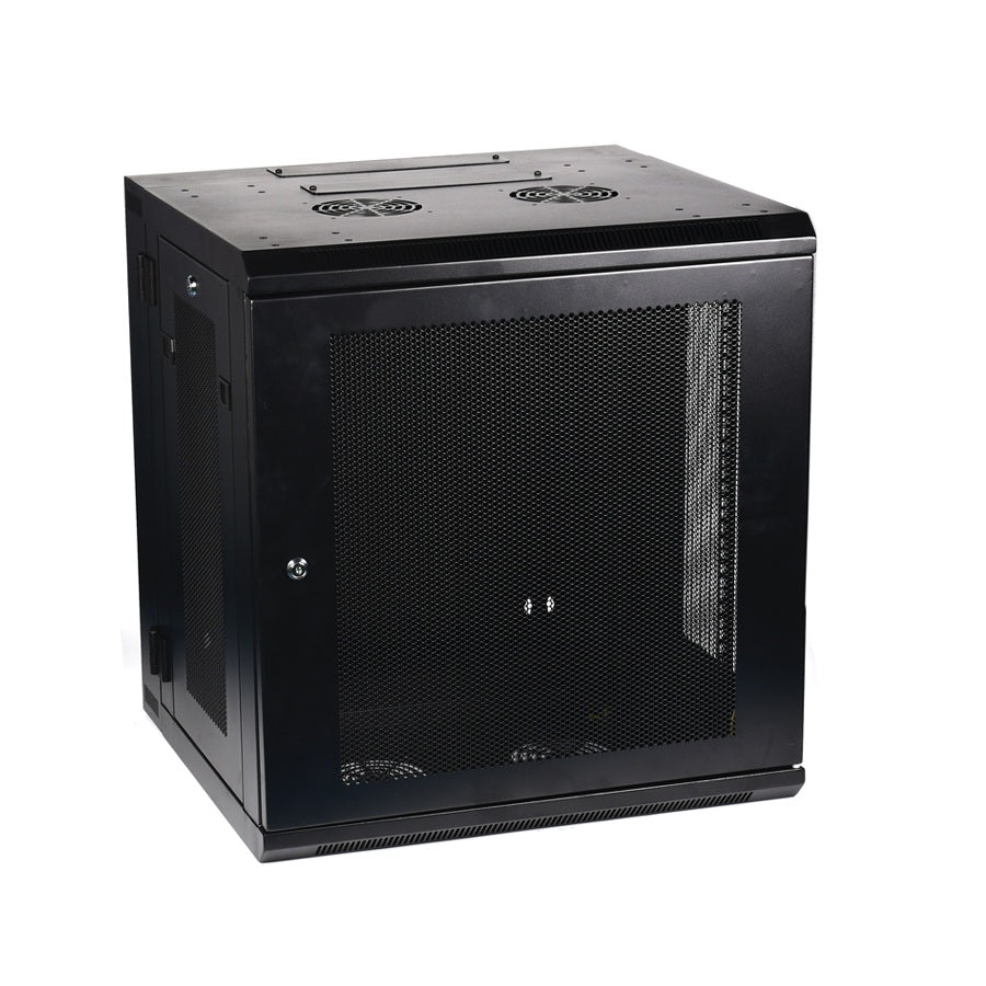 LightSaber Optics 12U Wall Mount Cabinet with Perforated Front & Side Panels, 24-inches Deep