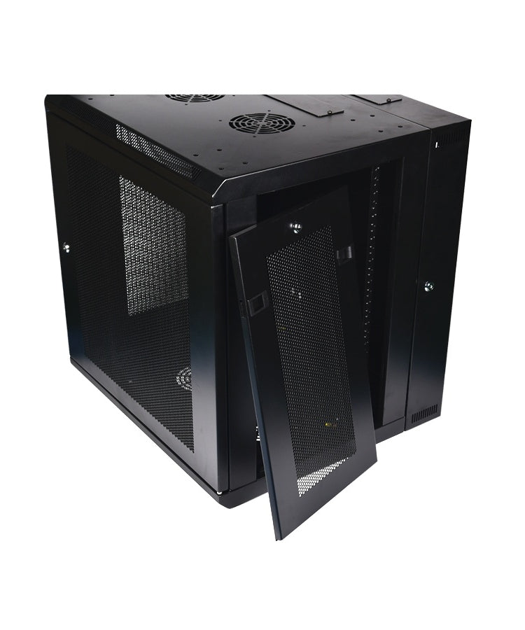 LightSaber Optics 12U Wall Mount Cabinet with Perforated Front & Side Panels, 24-inches Deep