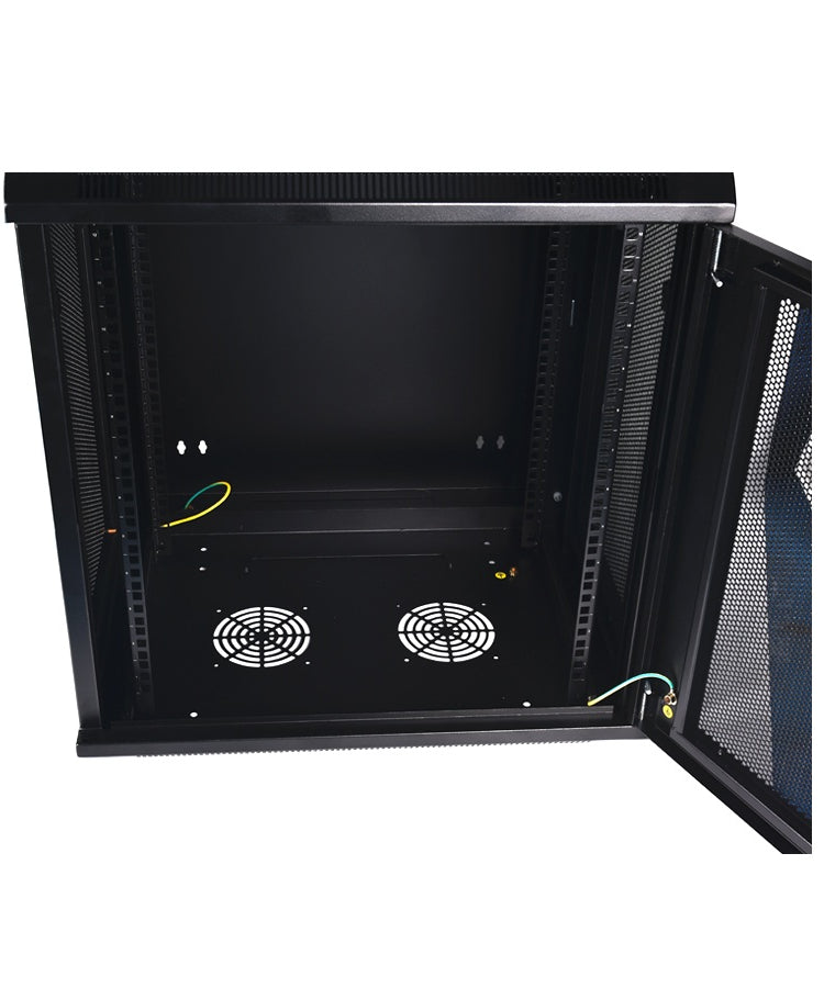 LightSaber Optics 12U Wall Mount Cabinet with Perforated Front & Side Panels, 24-inches Deep