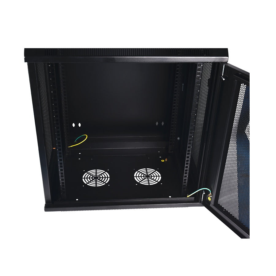 LightSaber Optics 12U Wall Mount Cabinet with Perforated Front & Side Panels, 24-inches Deep