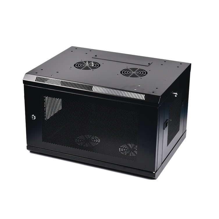 LightSaber 6U Fixed Wall Mount Cabinet with Perforated Front & Side Panels,18-inches Deep 
