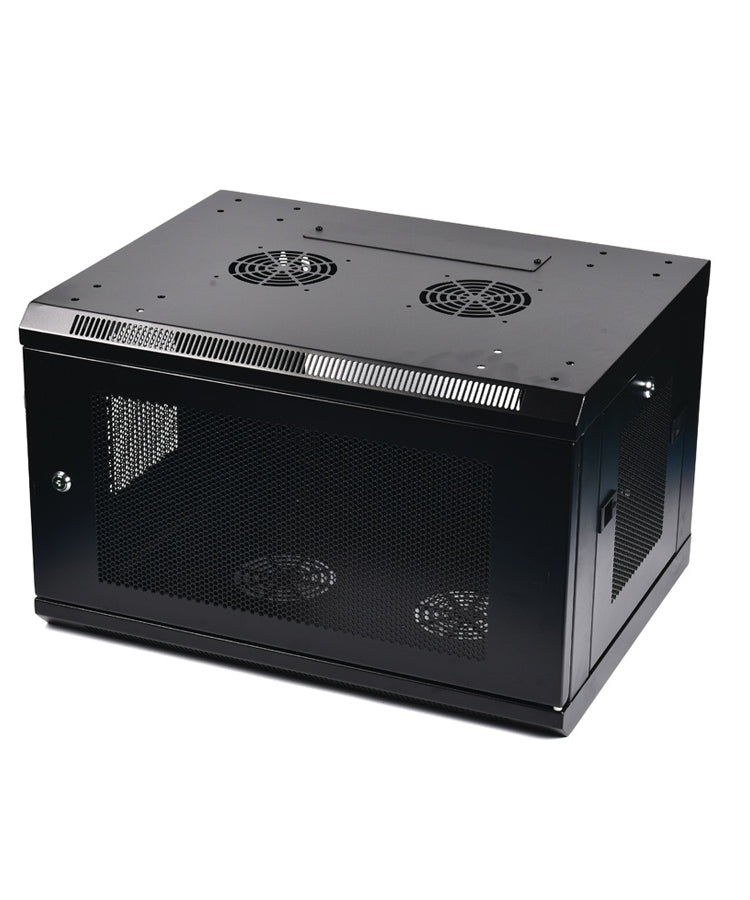LightSaber 6U Fixed Wall Mount Cabinet with Perforated Front & Side Panels,18-inches Deep 