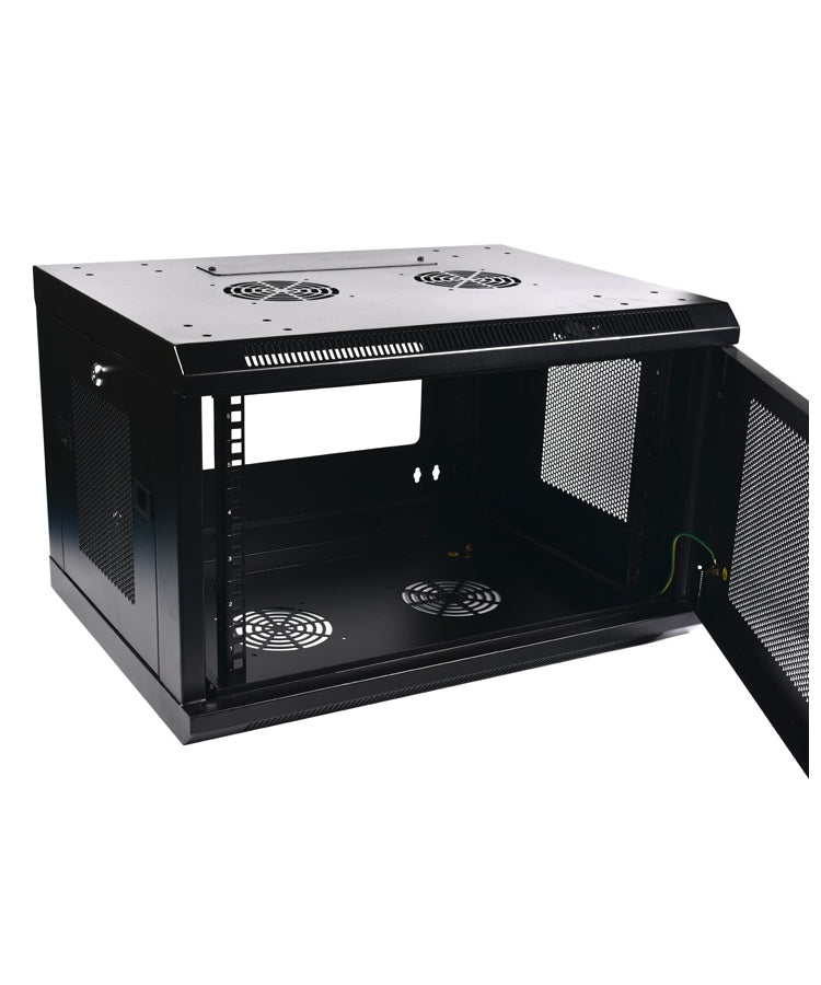 LightSaber 6U Fixed Wall Mount Cabinet with Perforated Front & Side Panels,18-inches Deep 