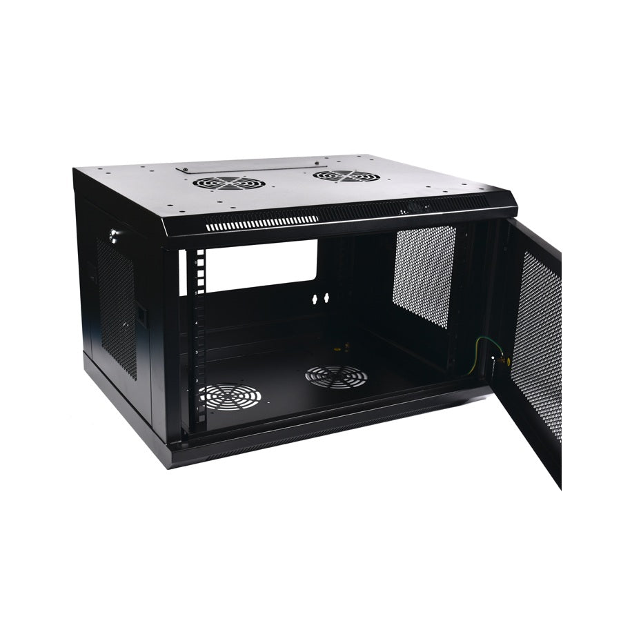 LightSaber 6U Fixed Wall Mount Cabinet with Perforated Front & Side Panels,18-inches Deep 