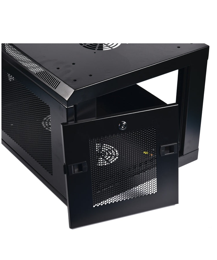 LightSaber 6U Fixed Wall Mount Cabinet with Perforated Front & Side Panels,18-inches Deep 