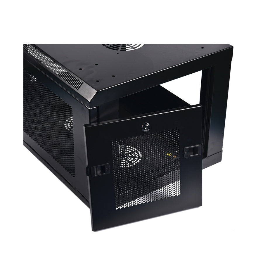 LightSaber 6U Fixed Wall Mount Cabinet with Perforated Front & Side Panels,18-inches Deep 
