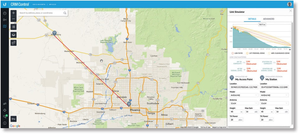 Ubiquiti CRM-P Link Simulation