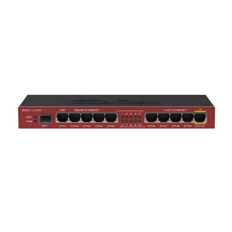 MikroTik RB2011ILS-IN 74K MIPS CPU 64MB RAM 1x SFP port 5x LAN 5x Gigabit